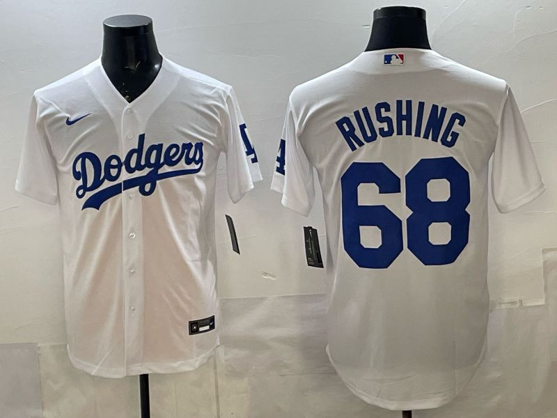 Men Los Angeles Dodgers #68 Rushing White Game 2026 Nike MLB Jersey 001
